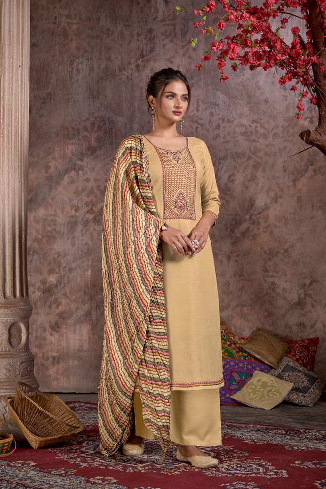 Hermitage Bandhej Fancy Ethnic Wear Designer Wholesale Dress Material
